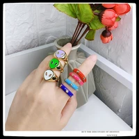 edy hot selling ring 2021 simple alien multicolor personality set diamonds fashion rings for women girl jewelry accessories
