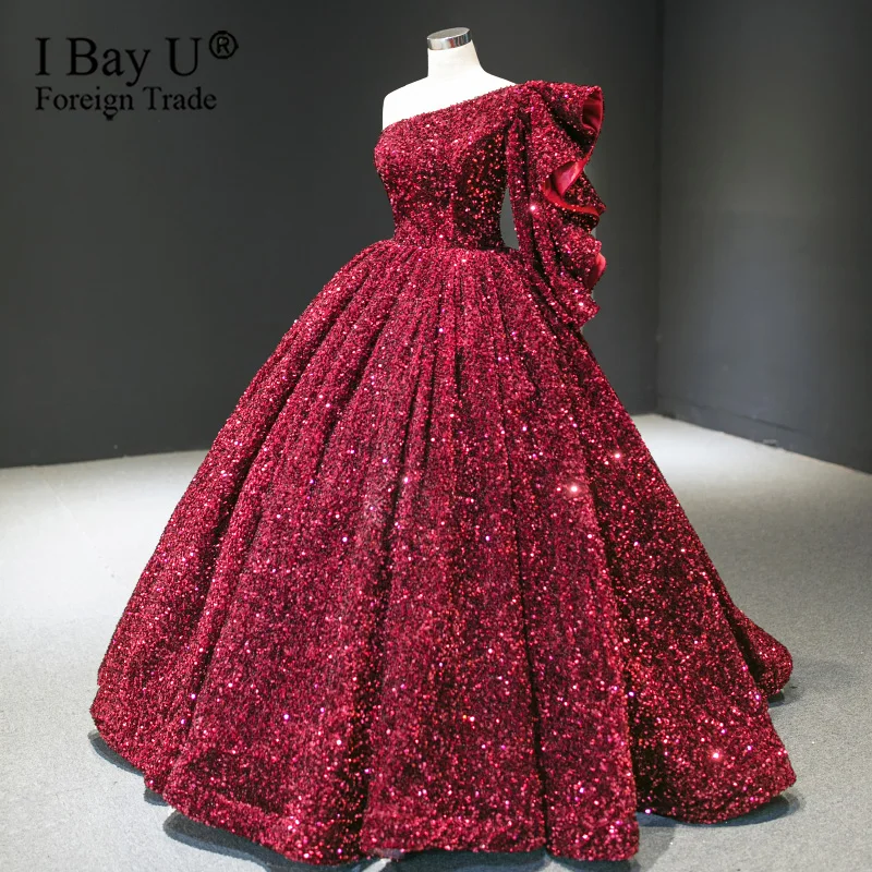 detachable prom dresses 2020 off the shoulder half sleeve front slit beading sequins red evening dresses arabic