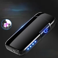 touch sensor double arc lighter creative fingerprint sensor usb charging encendedores gadgets for men technology gift for men