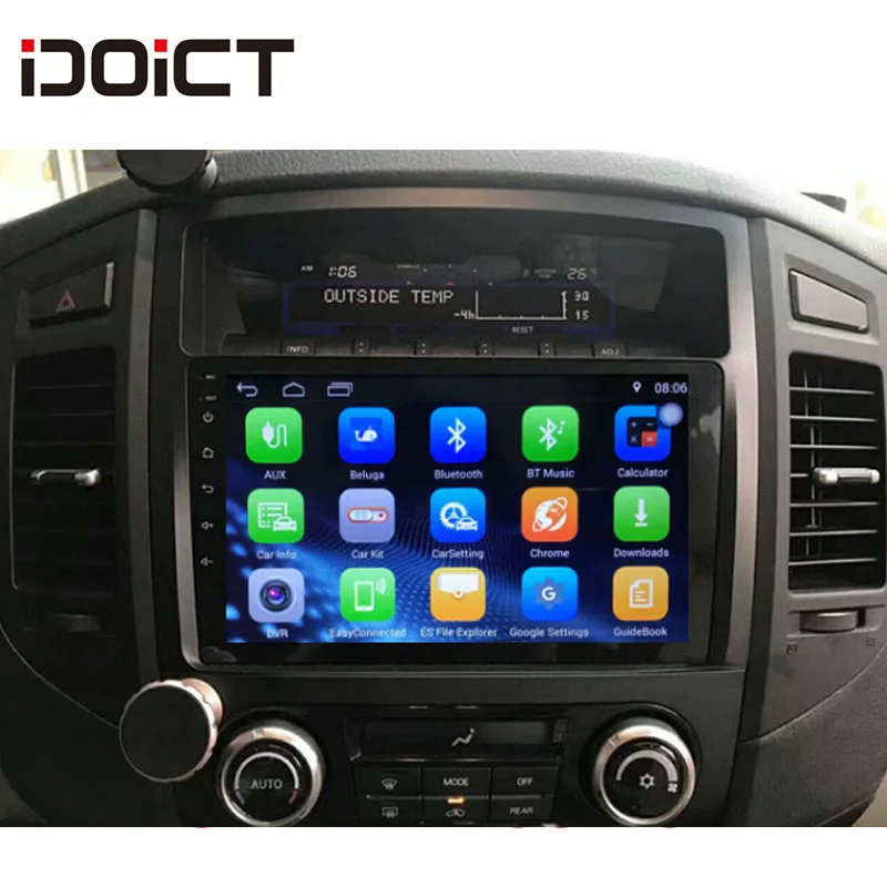 Автомобильный DVD плеер IDOICT Android 8 1 с GPS навигацией мультимедиа для Mitsubishi Pajero V93 V97