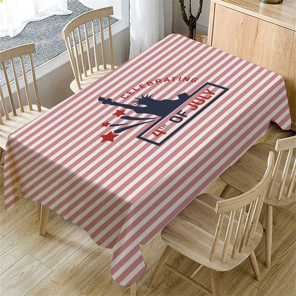 Скатерть Mikksire для обеда независимости льняная немнущаяся Пыленепроницаемая