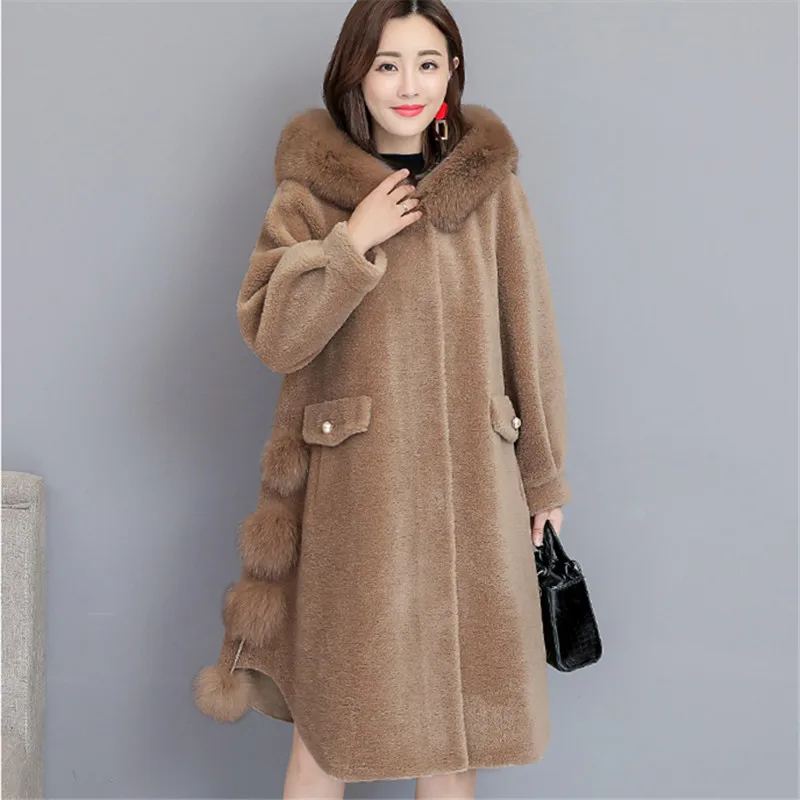 Зимнее женское пальто из искусственного меха высококачественное корейское