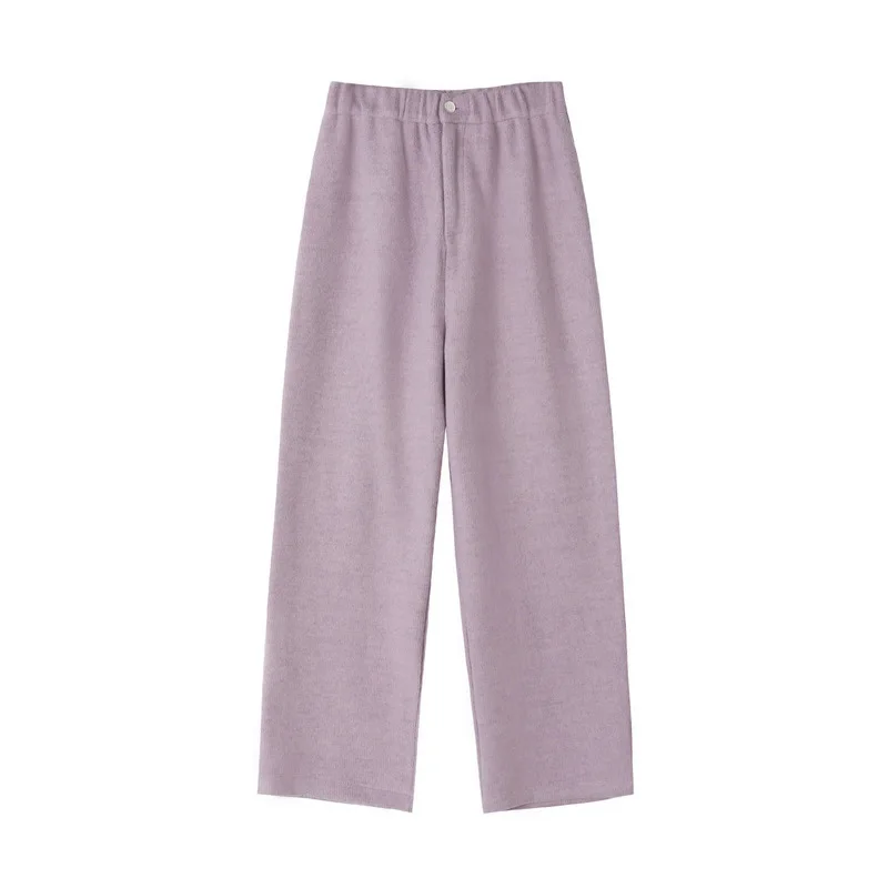 Женские широкие брюки с вертикальной текстурой Осенние повседневные Прямые