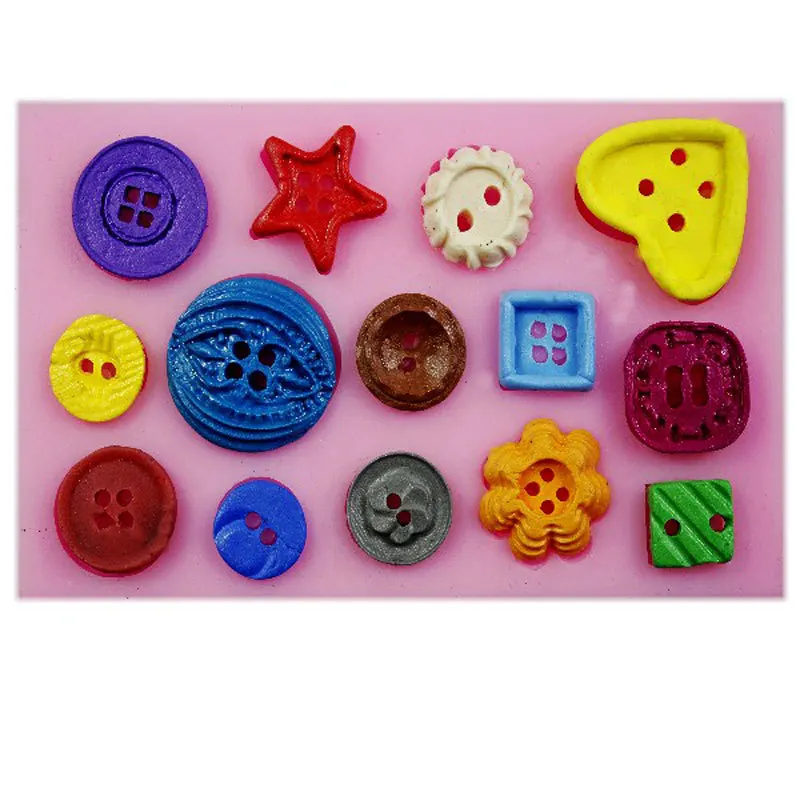 3D Button Fondant Cake Decor Silicone Mold DIY Soap Clay Biscuit Molds For Chocolate Ice Candy Cookie Mould Baking Tool | Дом и сад