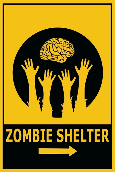 

Zombie Shelter Directional Warning Sign Art Print Poster Tin Sign