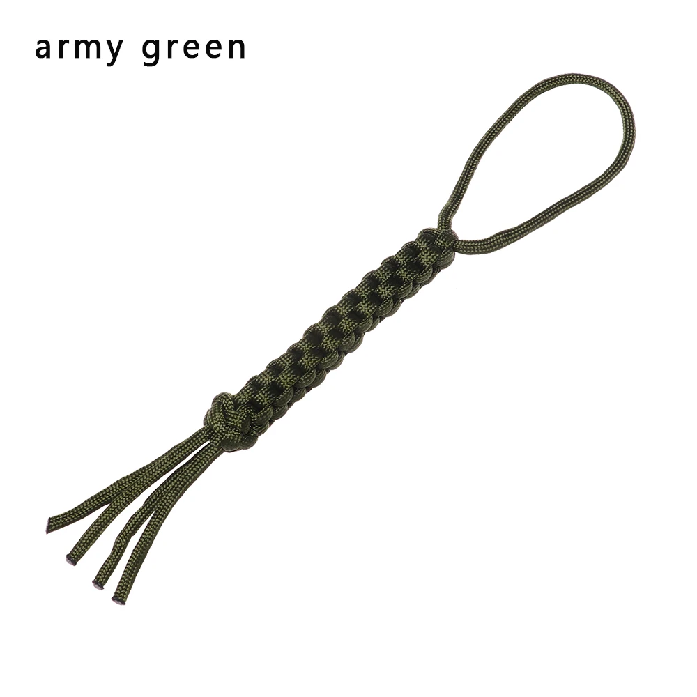 army green 1 шт. Открытый Кемпинг кукурузное плетение выживания Паракорд веревка нейлоновая цепь инструмент украшения подвеска «Нож» падение брелок 7 прядей - Цвет: army green
