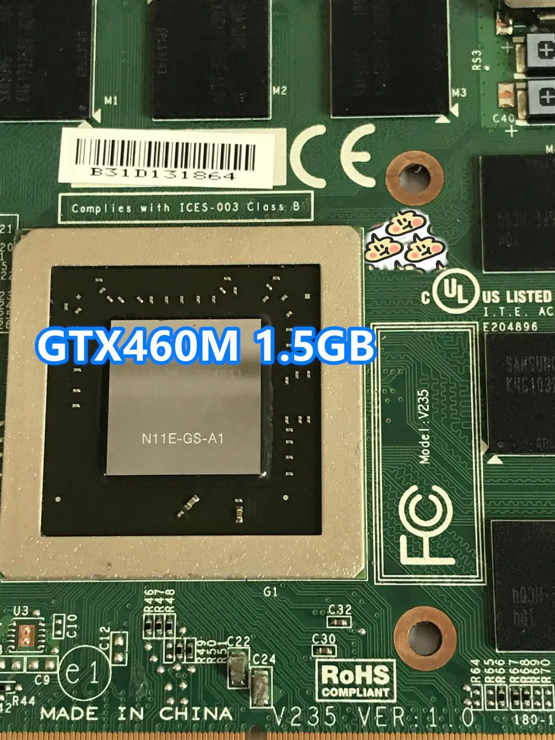 оригинальный gtx460m gtx 460 м vga видео гра