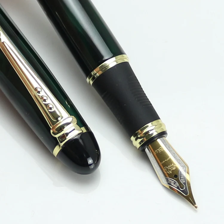 JINHAO X450 Limited Edition Fountain Pen Ink Pens Dark Green and Golden 18KGP Iraurita Nib Full Metal Blue Red 21 Colors |