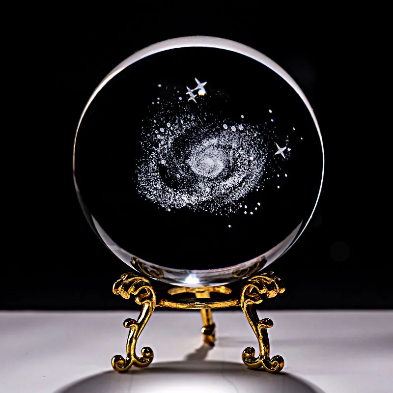 6 см хрустальный гравированный шар галактика миниатюры 3D лазерная стеклянная