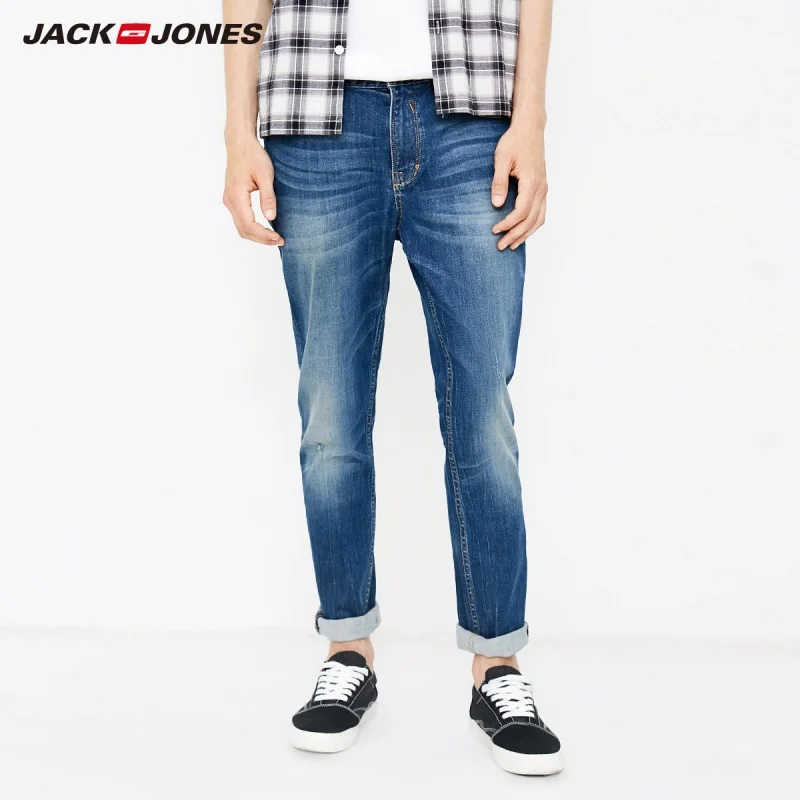 JackJones Осенняя мужская мода трендовые белые тонкие Стрейчевые удобные джинсы