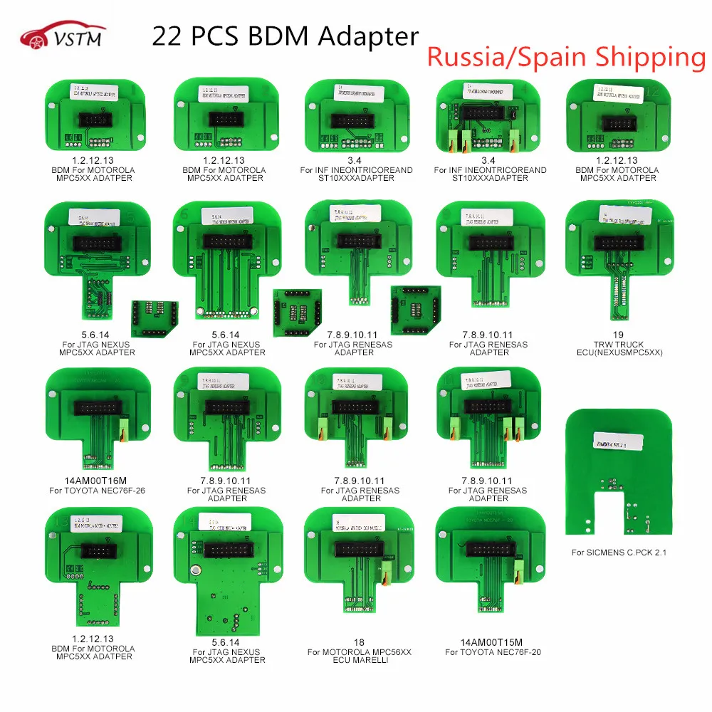 Заводская Продажа адаптеры для зондов BDM 22 шт./лот полный комплект светодиодная