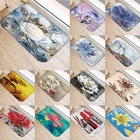 1 шт. 40*60 см цветной розовый цветочный узор нескользящий замшевый Ковер Дверной коврик напольный коврик для улицы кухни гостиной коврик 48279