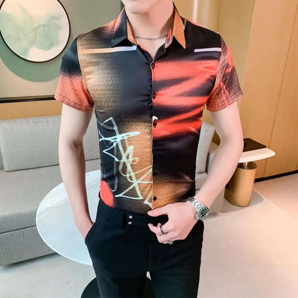 Корейская мужская офисная рубашка модная одежда 2020 рубашки с коротким рукавом и
