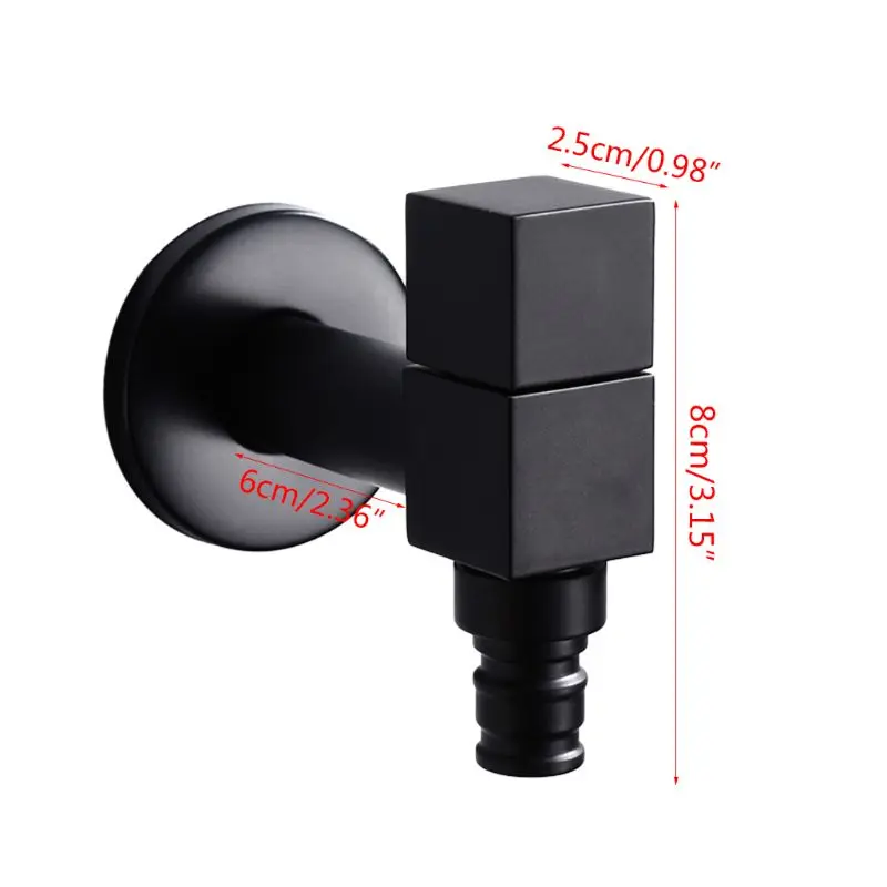 

Black Copper Faucet Wall Mounted Washing Machine Mop Pool Tap for Bathroom