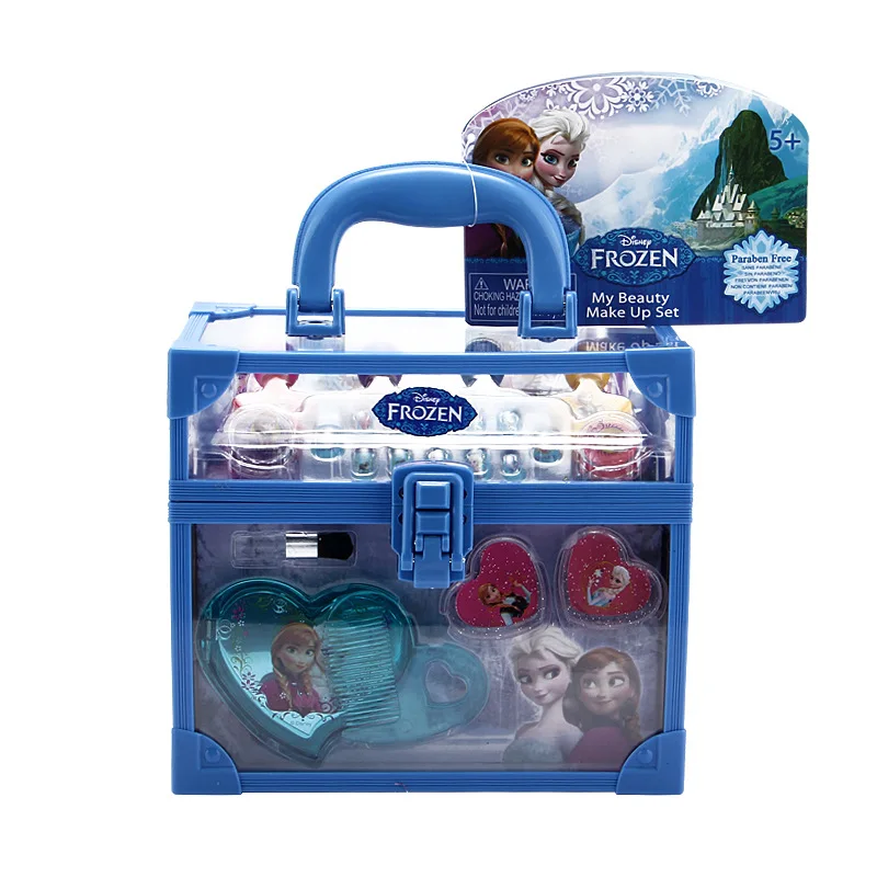 Disney girls  frozen Cosmetics real Princess Makeup Box Suitcase Lipstick Girl gift