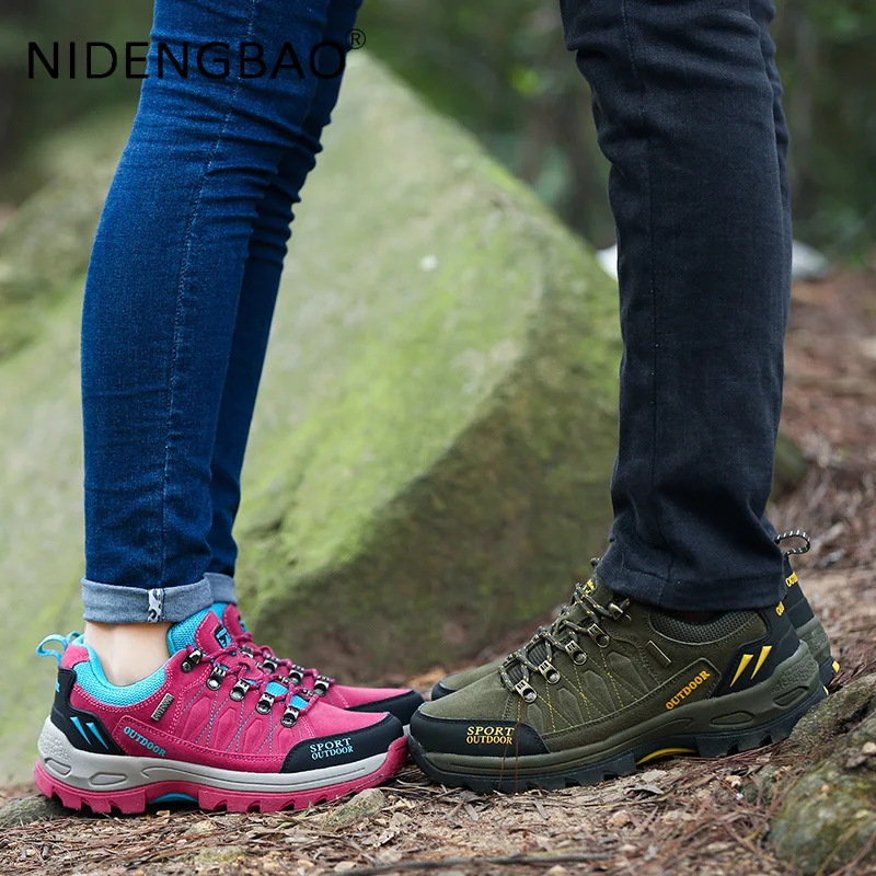 Men's Hiking Shoes Suede Leather Sneakers Women Waterproof Classic Outdoor Trekking Camping Hunting Trainers Couple Sports Shoes