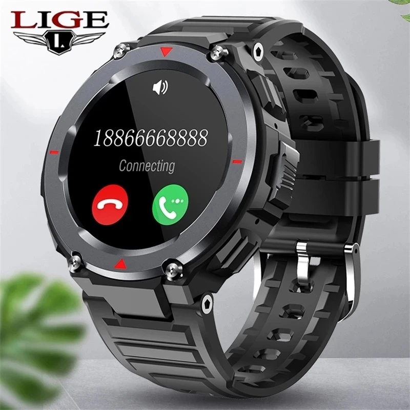 

LIGE 2021 New Sports Smart Watch Men Bluetooth Call Music Playback Heart Rate Monitor Waterproof Men Smartwatch For Android IOS