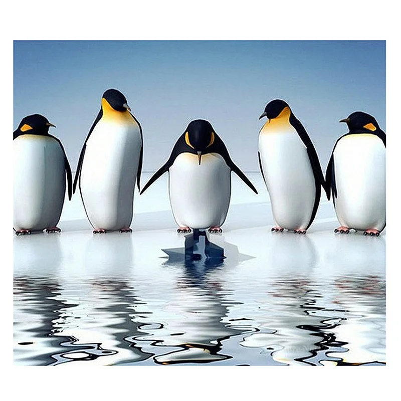 

CAMMITEVER Full Round Diamond 5D DIY Diamond Embroidery Penguin Diamond Painting Cross Stitch Rhinestone Mosaic Decor Gift