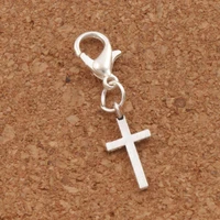 cylindrical cross charm beads clasp european lobster trigger clip on 8x30 1mm 150pcs zinc alloy small c429