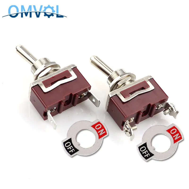 1pc 12mm Momentary toggle switch 2pin single side spring return latching on-off fixed 15A 250VAC waterproof cover | Обустройство дома