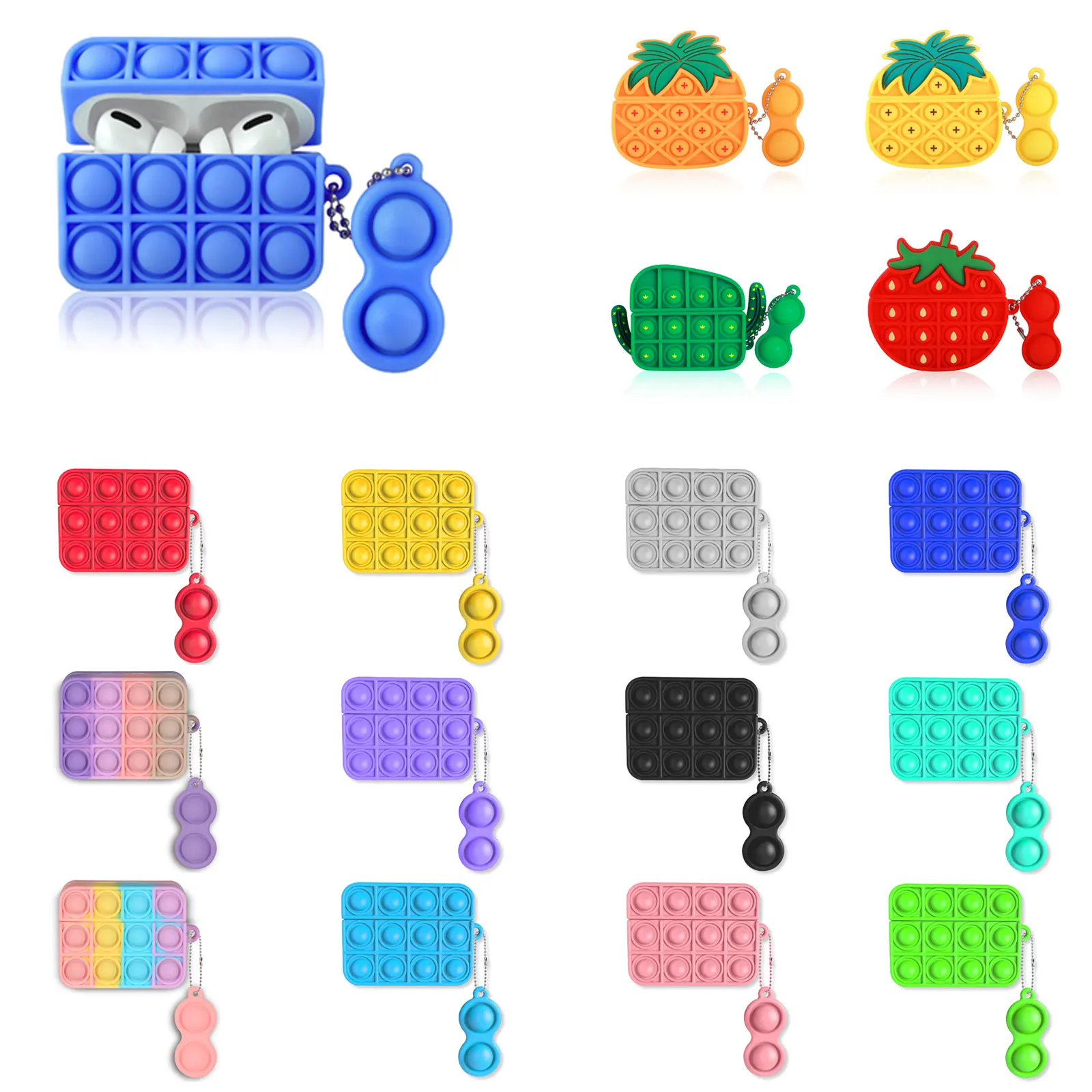 

Strawberry Pineapple Fruit Design Soft Silicone Earphone Case Drop-proof Waterproof Protective Shell For Airpod Pro Case