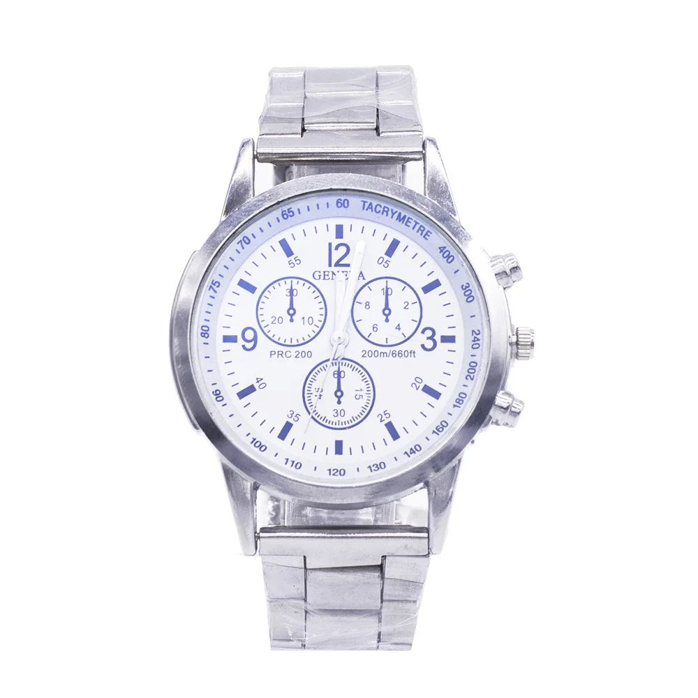 

Watch set new business fashion blue three-eye men's watch