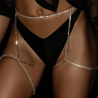 multi layer shining rhinestone waist belly chain thigh chain women beach bikini body chain thigh harness jewelry party gift