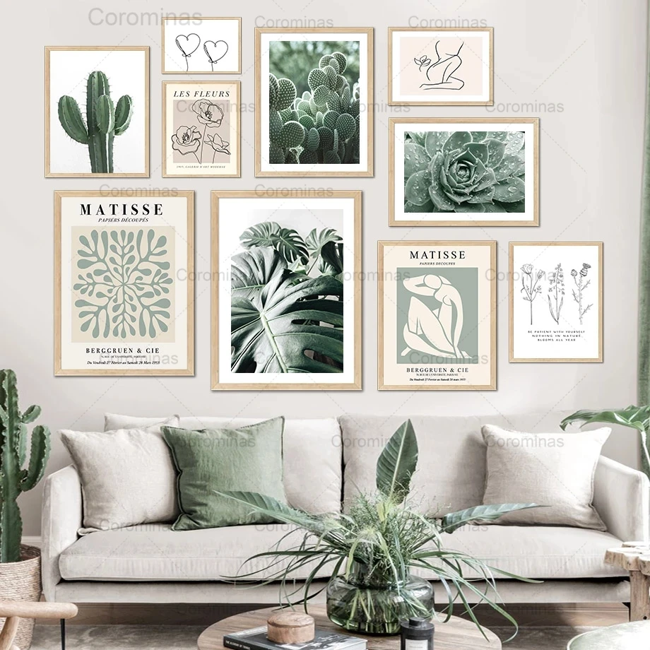 

Matisse Posters and Prints Cactus Monstera Alocasia Abstract Wall Art Canvas Painting Nordic Wall Pictures for Living Room Decor
