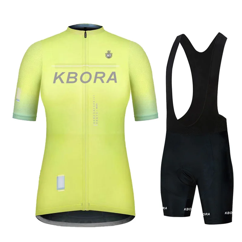 

KBORA Quick-Dry mountain bike clothing bicycle jersey bib set dress Summer outdoor sports cycling clothes Ladies MTB wear