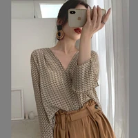 in the summer of 2022 with ladies open fork long sleeve printed chiffon unlined upper garment of female temperament