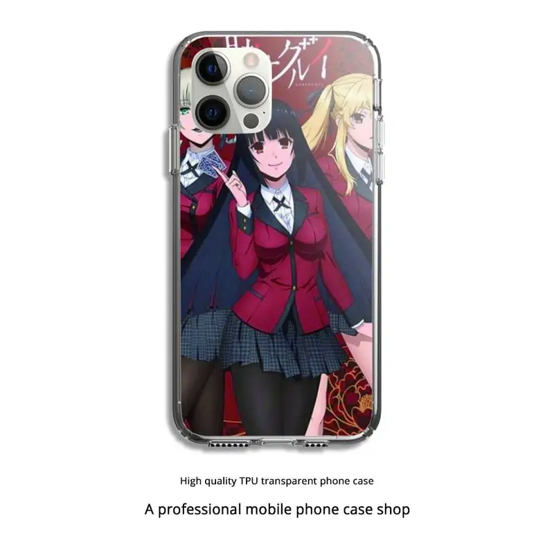 

Kakegurui Jabami Yumeko Phone Case Clear Cover For Iphone 5 6 7 8 11 12 plus XR X XS SE2020 11/12PRO Max Transparent Cases