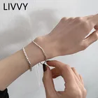 Минимализм LIVVY, серебряный цвет, многоугольные бусины, цепочка-браслет, женская мода, креативные классические ювелирные изделия ручной работы, аксессуары