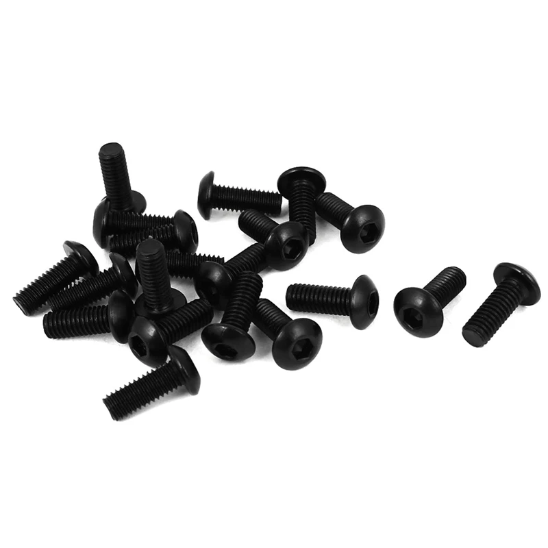 

20 PCS M6 x 16mm Hex Socket Button Head Screws Black & 20 Pcs Knurled Thumb Nuts M3 Carbon Steel Knurled Thumb Nuts