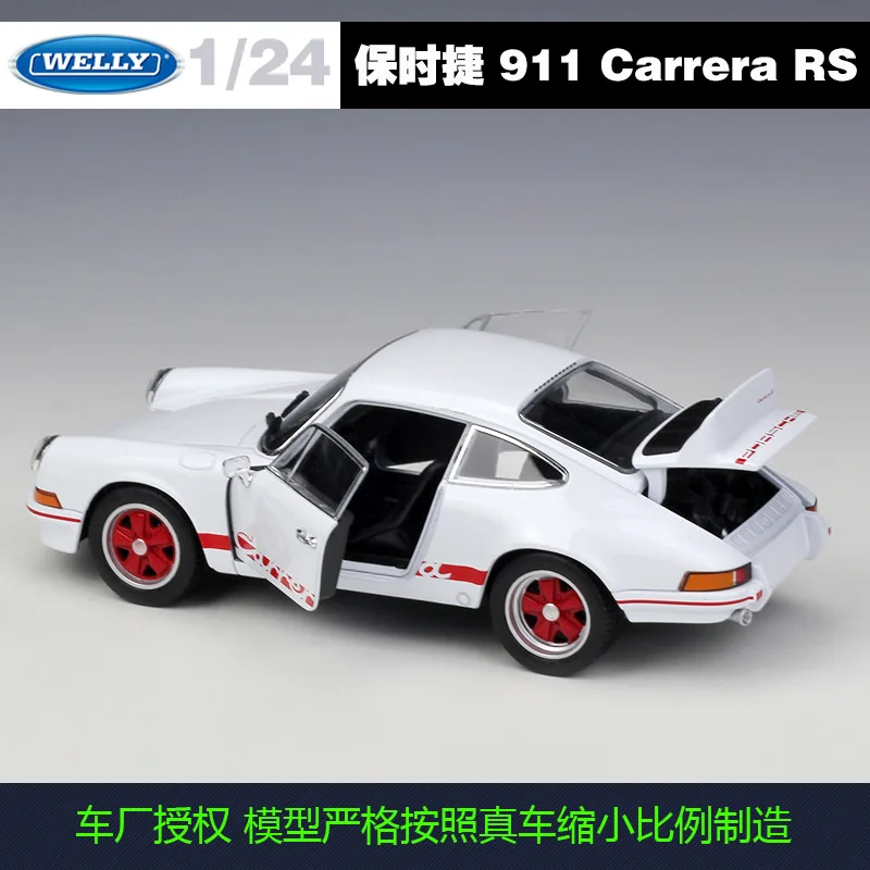 Модель автомобиля Welly 1:24 1973 Porsche 911 Carrera из сплава литой и игрушечный автомобиль