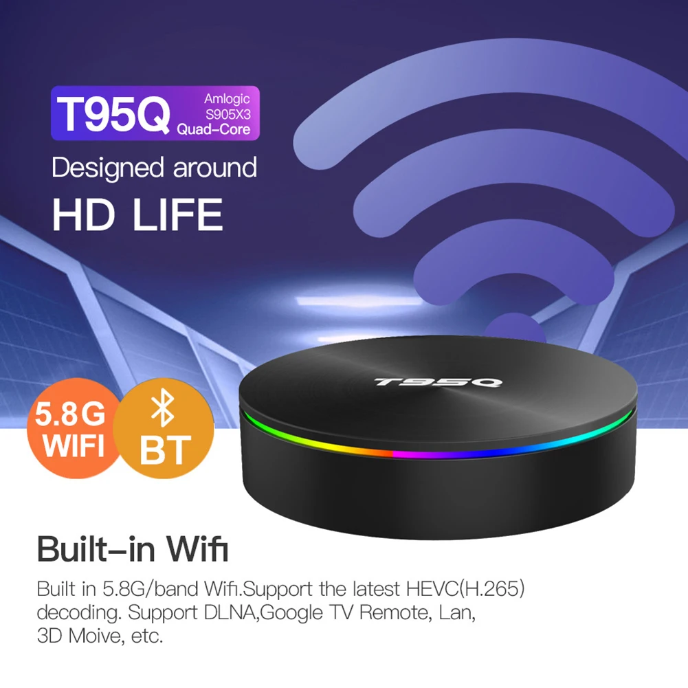 

Smart Android 9.0 TV Box 2021 4GB RAM 64GB ROM Amlogic S905X3 4K Full HD 2.4G 5G WiFi Bluetooth Ethernet 100M Iptv Set Top Box