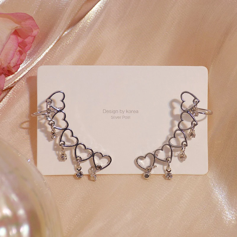 

Vintage Exquisite 14k Gold Jewelry Real Gold Heart Earrings for Women Luxury AAA Zircon Stud S925 Silver Needle Party Hot Gift