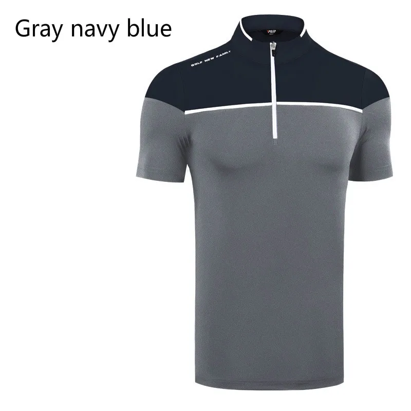 

PGM Golf Ultra-Stretch Breathable Short-Sleeved T-shirt Summer Color Matching Quick-Drying Men's Clothes Yf247