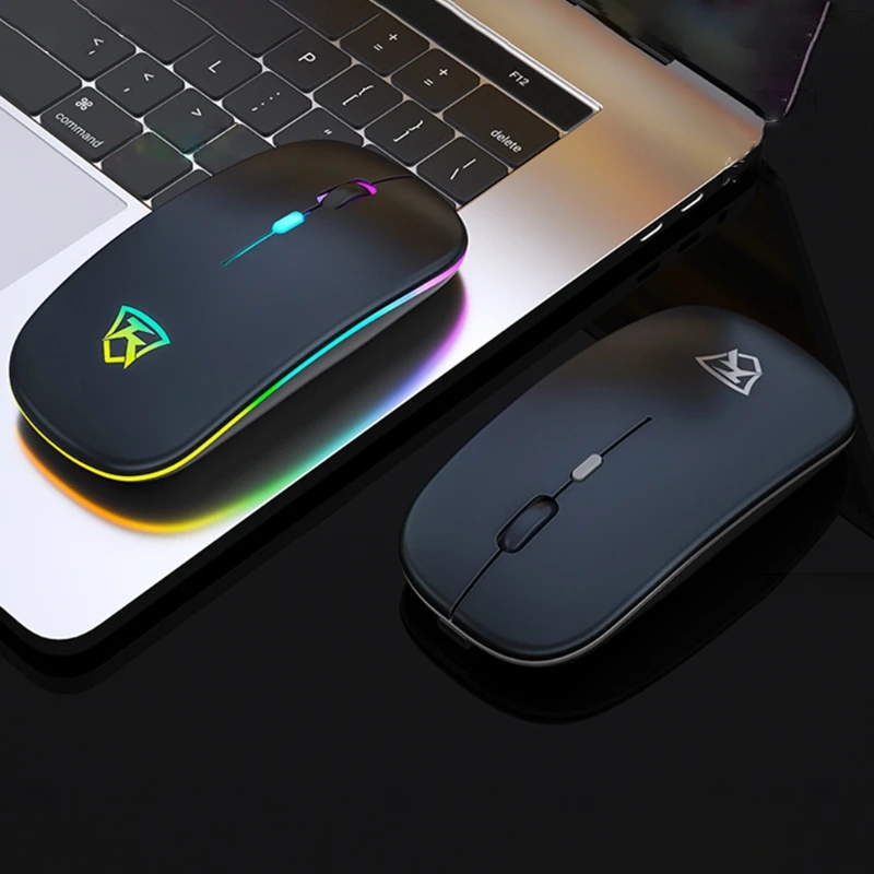 

2.4GHz Wireless Mouse Three Gears DPI Adjustable Silent Computer Mouse Colorful Breathing Light USB Charging Mute Mouse