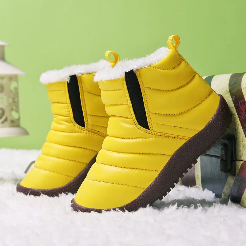 

Winter Children's Snow Boots 2021 Cotton Shoes Girls Velvet Short Boots Classics Style Children Boys Winter Shoes Round Toe