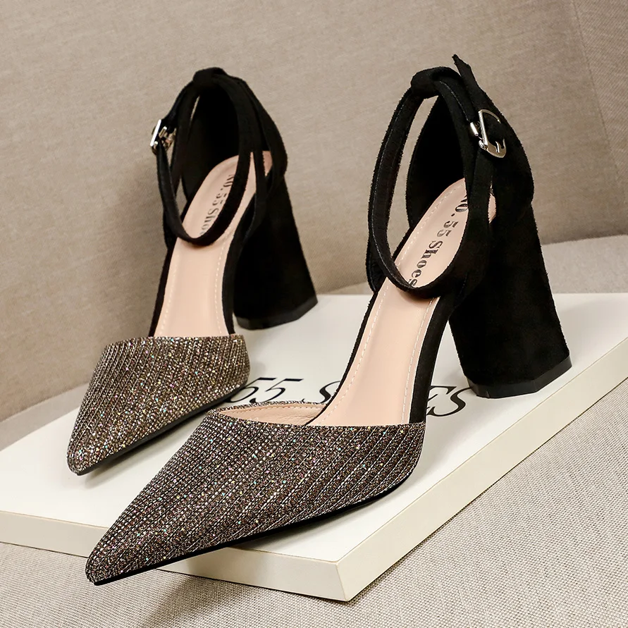 

Туфли-лодочки женские из блестящей ткани, заостренный носок, высокий каблук, пикантная модная обувь вечерние