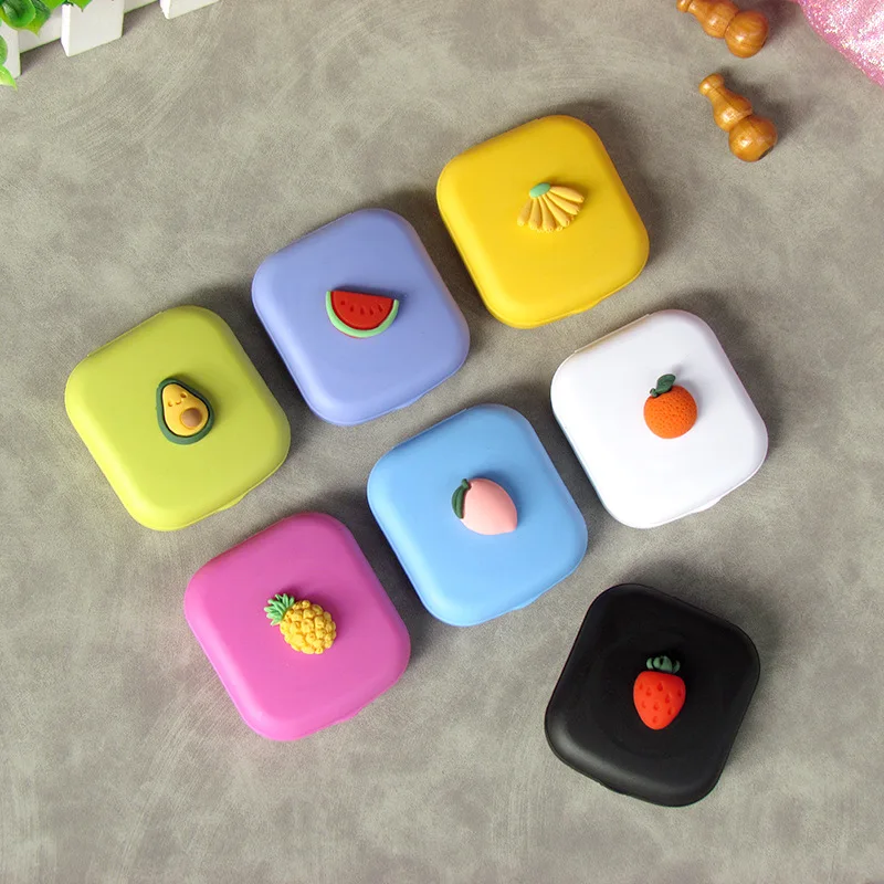 

Matte Mini Square Contact Lens Case with Mirror Women Contact Lenses Box Eyes Contact Lens Container