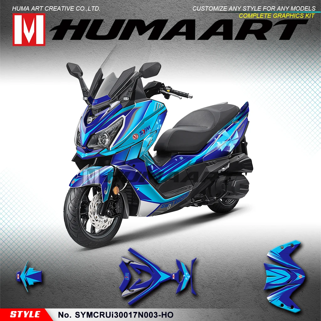 

HUMAART Motorbike Graphics Sticker Design for SYM Cruisym 300 2017 2018 2019 2020 2021, Customizable