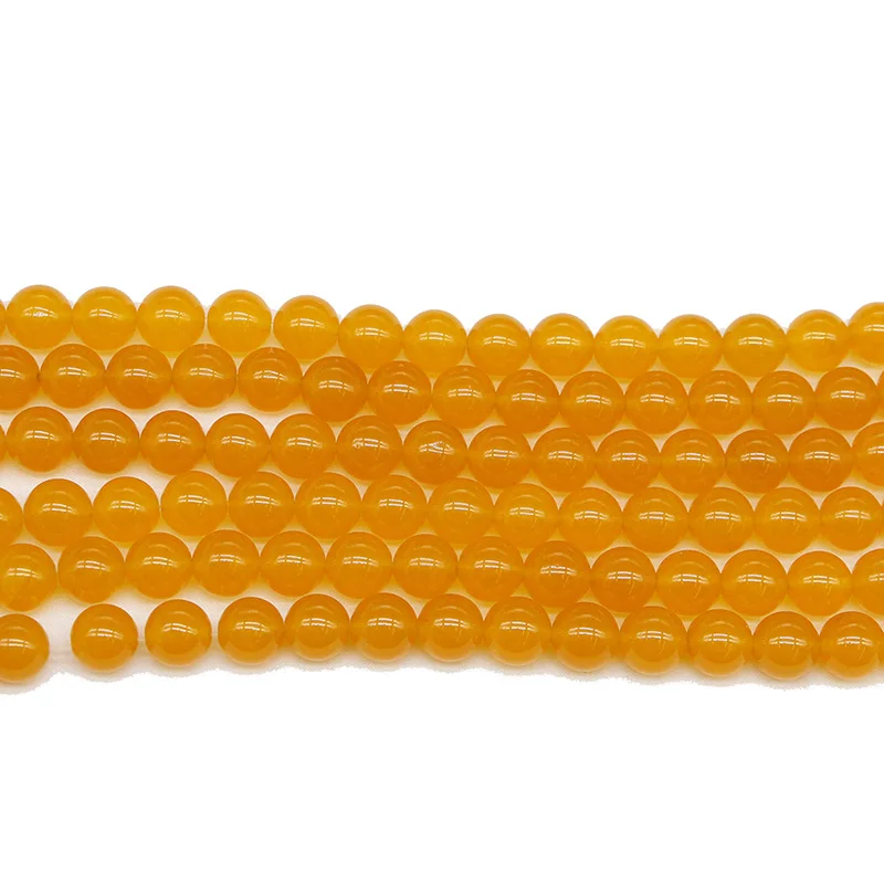 

1Strand/Lot 4-12mm Yellow Quartz Crystal Stone Round Smooth Beads Loose Spacer Bead Bracelet for DIY Jewelry Making Findings