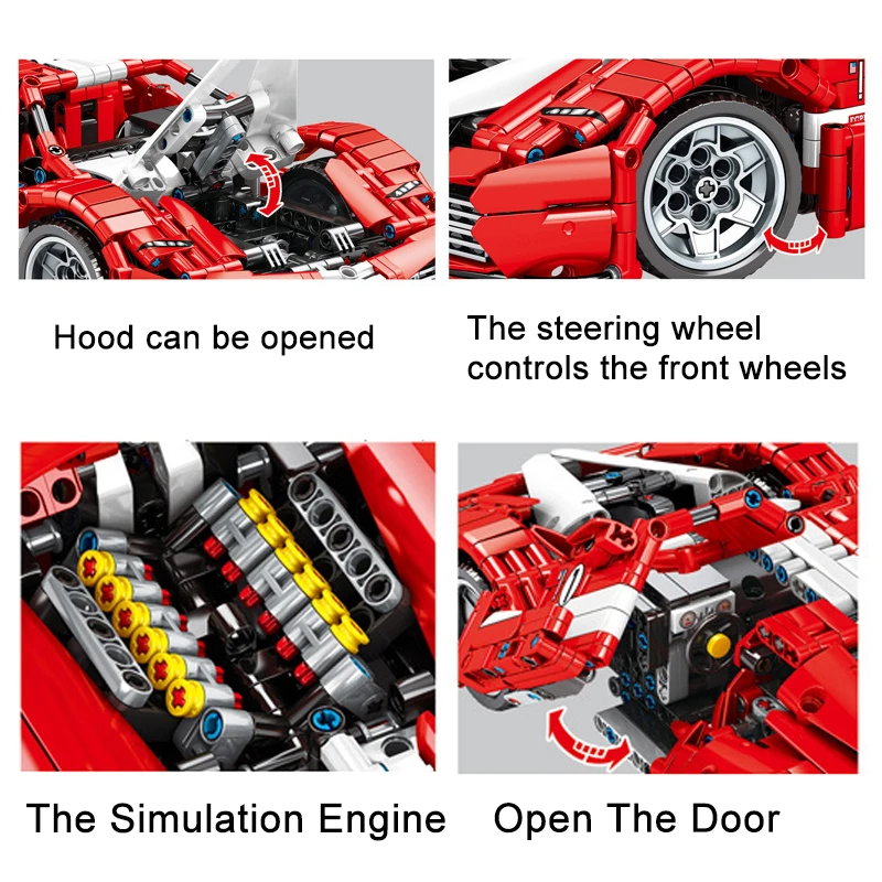 

1282Pcs Bricks 488 Racing Car Set City Model Building Blocks Boy Christmas Birthday Gift Kids Toys For Children