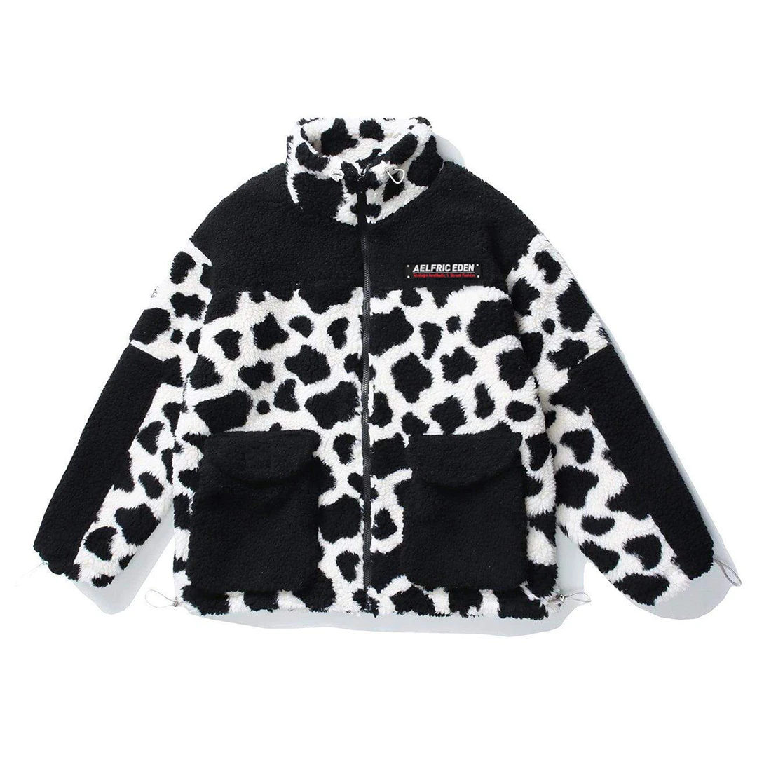 Винтажная парка с коровьим узором мягкая куртка для женщин и мужчин уличная