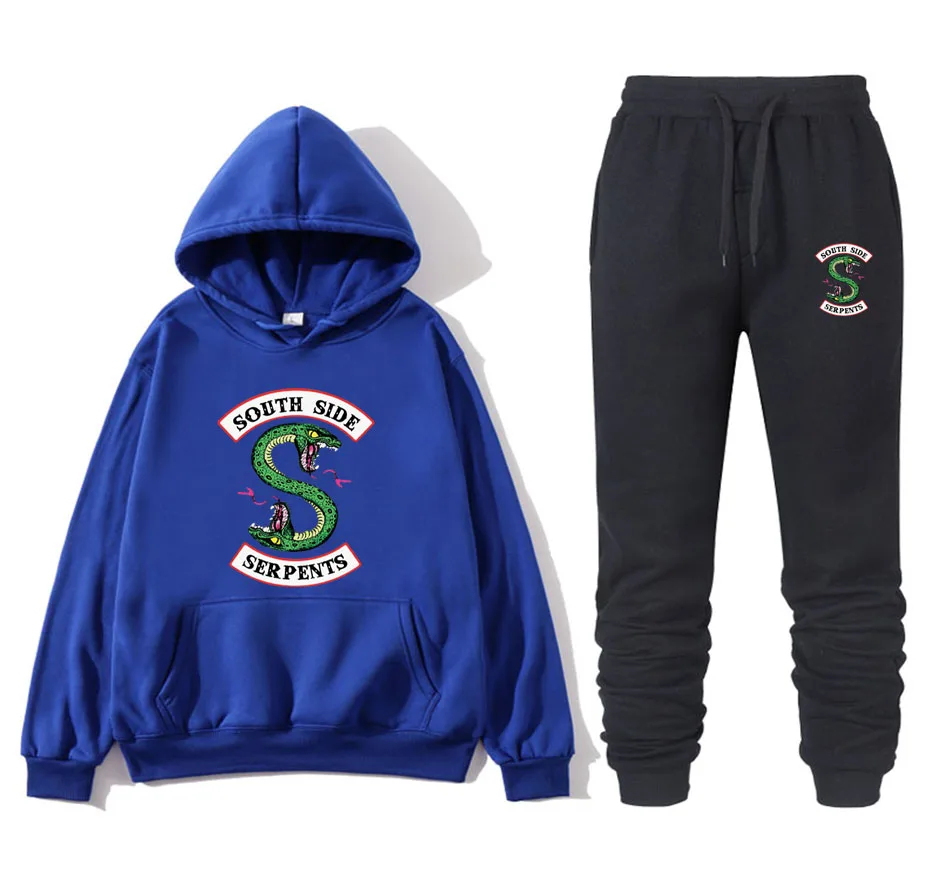

Hot sale new South Snake Hoodie + Pants Sweatshirt Hip Hop Street Clothing Autumn Spring Hoodie Men Fashion Riverdale Hoodie