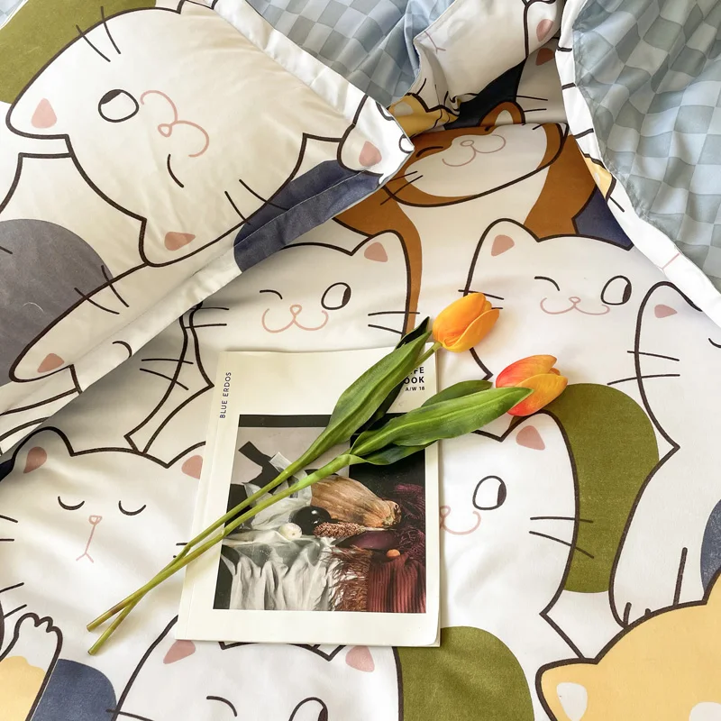 Комплекты постельного белья с мультяшным котом для девочек детский пододеяльник