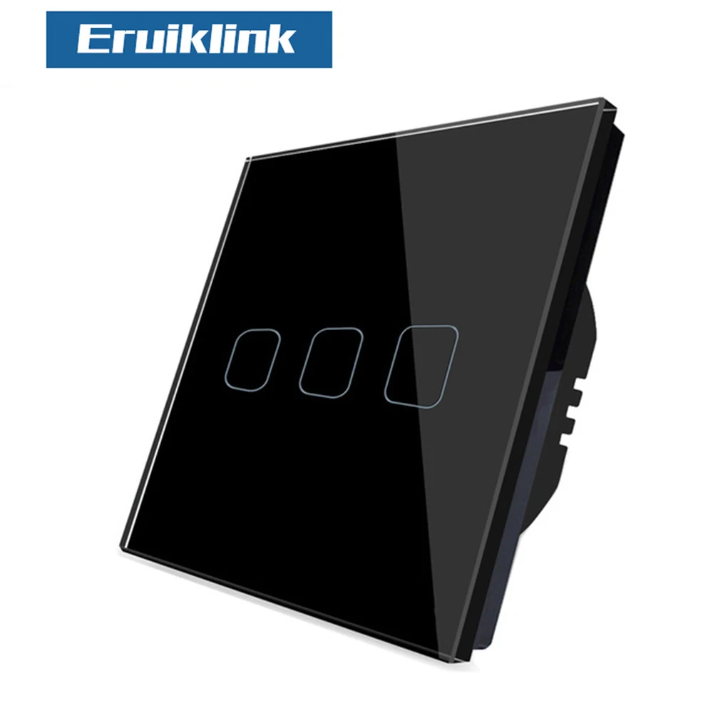 Стандарт ЕС/Великобритании настенный сенсорный выключатель 3 банды 1 способ AC110V