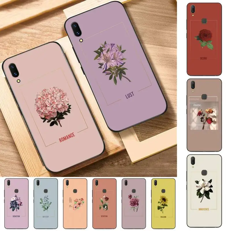

Love Flower Ball Red Yellow Rose Sunflower Art Aesthetic Phone Case for Vivo Y91C Y11 17 19 17 67 81 Oppo A9 2020 Realme c3