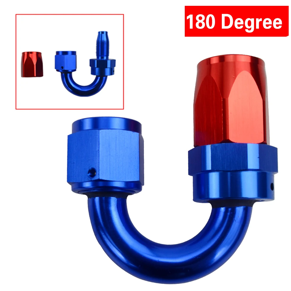 LPXWM- AN8 Oil Fuel Swivel Hose Anoized Aluminum Straight Elbow 45 90 180 Degree Hose End Oil Fuel Reusable Fitting images - 6